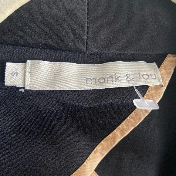 Monk & Lou tuxedo collar flowy draped one button jacket with pockets size S - Picture 9 of 13